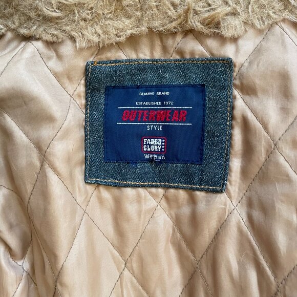 Vintage Faded Glory Penny Lane inspired jean jacket w/apliqué & removable lining - Picture 10 of 15